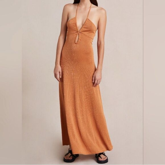 NWT Bec + Bridge x Free People Desert Sun Indya Knit Maxi Cutout Dress Size 12 - Picture 1 of 16